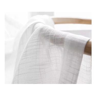 Imagem de Cortina Gaze De Linho 4 Metros Trilho Suíço Premium - Stanzanni Bordad