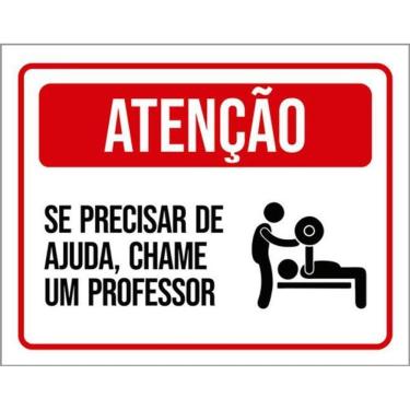 Imagem de Kit 3 Placas Se Precisar De Ajuda Chame Professor Academia