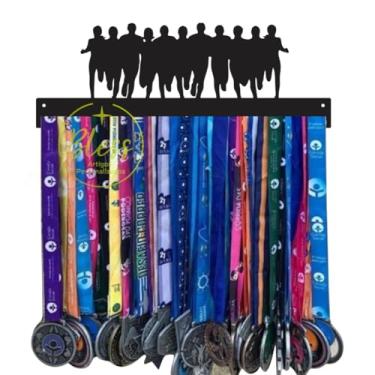 Imagem de Porta Medalhas Corrida Maratona, Quadro Decorativo MDF, Preto