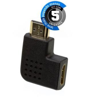 Imagem de Kit com 5 Adaptador 90 Graus Ponta HDMI - CIRILO CABOS, UNICA, UNICA