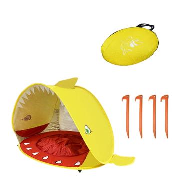 Imagem de de praia para bebês portátil com sombra para piscina prote??o prote??o solar para brinquedos ao ar livre piscina para crian?as/895(Tubar?o amarelo)
