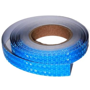 Imagem de Fita reflexiva azul para bicicletas 0.4"x26 pés, fita de segurança de aviso de alta visibilidade à prova d'água, adesivos reflexivos ao ar livre, acessórios externos óbvios.