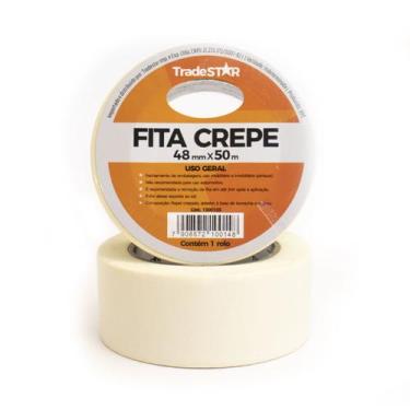 Imagem de Fita Crepe Larga Adesiva Papel Uso Geral 48mm x 50m - Tradestar