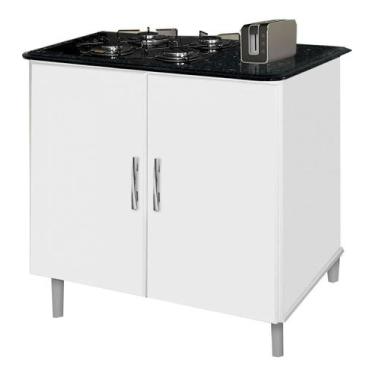 Imagem de Balcao Luanda P/ Cooktop 04 Bocas Cor Bra / Marm - PASSE BEM, Branco /