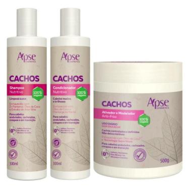 Imagem de Kit Apse Shampoo + Condicionador + Ativador De Cachos Tratamento Capil