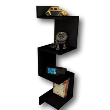 Imagem de Prateleira Vertical Canto Nichos Decoração Organizar Livros Objetos Qu