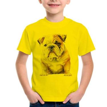 Imagem de Camiseta Infantil Bulldog-Inglês - Foca na Moda, Amarelo, 2
