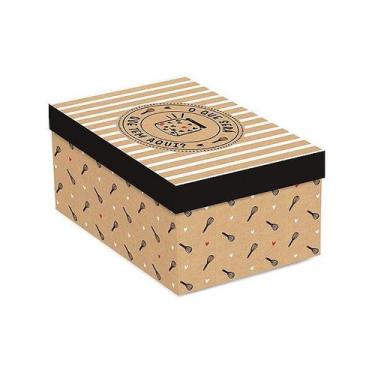 Imagem de Caixa Surpresa para Meio Ovo 350g Kraft Doçura com Colher - 01 Unidade