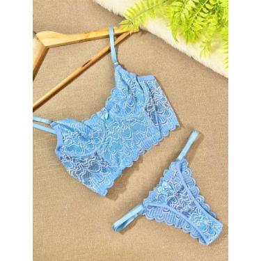 Imagem de Kit com 3 Conjunto em renda Lingeire cropped com aro - Castro Store , 