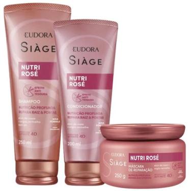 Imagem de Kit Eudora Siàge Nutri Rosé Sh 250ml + Cond 200ml + Máscara 250g