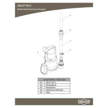 Imagem de Bomba Submersa 400W para Água Limpa ULTRA DS-5 DANCOR, 220V