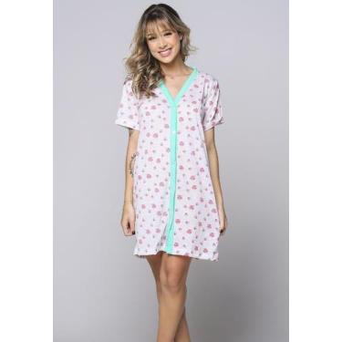 Imagem de Kit 5 Camisolas Maternidade Vekyo Com Botão Na Frente Manga Curta, Sor