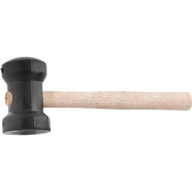 Imagem de Martelo de borracha 80 mm cabo em madeira preto - Nove54