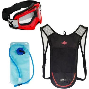 Imagem de Bolsa De Hidrataçao 2l Oculos Motocross Trilha Enduro Kit Mochila Mtb 