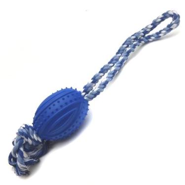 Imagem de Brinquedo Mordedor Para Cão Puxador Corda Cachorro - azul - Luthi Comé