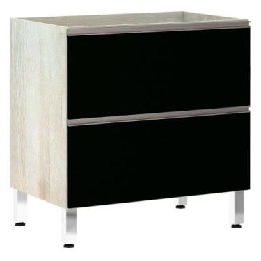 Imagem de Balcão Sem Tampo 80cm Misto Basculante Preto Tx - LUCIANE