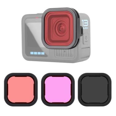 Imagem de SOONSUN Conjunto de filtros de lentes para GoPro Hero 13 preto – ND16, vermelho, magenta – kit de filtro de densidade neutra ND e snorkeling para fotografia ao ar livre e subaquática