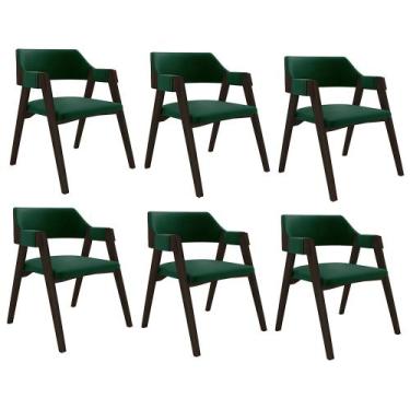 Imagem de Kit 6 Cadeiras Sala de Jantar e Jogos Carteados Madeira Maciça Poker V