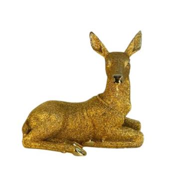 Imagem de Escultura Decorativa Veado Deitado Finos Detalhes Formosa - LUXdécor c