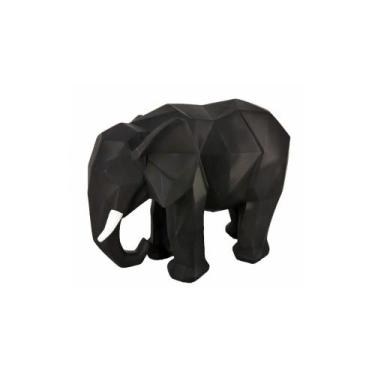 Imagem de Escultura Decorativa Elefante Geométrico Preto  Formosa - LUXdécor cas