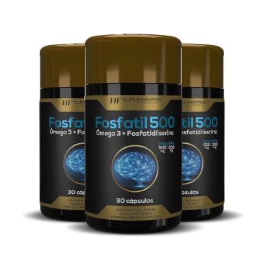 Imagem de 3X Fosfatil 500 Omega 3 + Fosfatidilserina 30Caps Hf