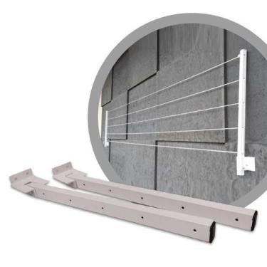 Imagem de Varal Articulado Slim c/ 5 Cordas Branco. - Fundição Petrópolis