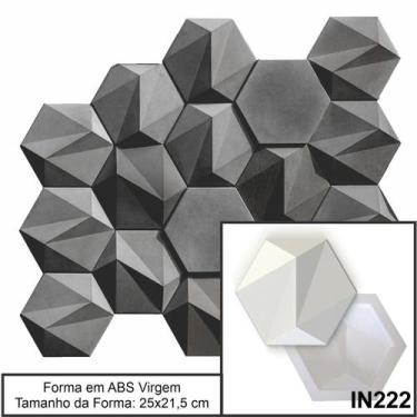 Imagem de Forma gesso 3d sextavado 25x21,5cm em abs virgem gesso/cimento 3d in22