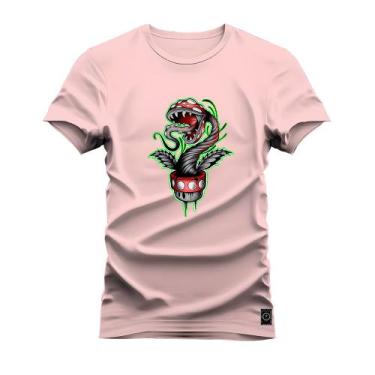 Imagem de Camiseta Plus Size T-Shirt 30.1 Penteada Cogumelo Vaso - Nexstar, Rosa