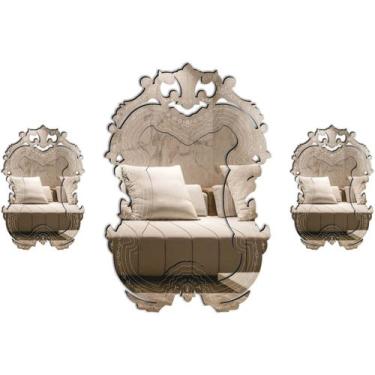 Imagem de Kit Espelho Decorativo Veneziano Sala Quarto 3888 - CREATUS, prata