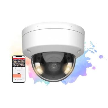 Imagem de Câmera IP PoE 4K 8MP 24/7 Full Time Color Dome Network, H.265+, interno e externo, microfone embutido, lente grande angular de 2,8 mm compatível com Hikvision DS-2CD2187G2-LSU