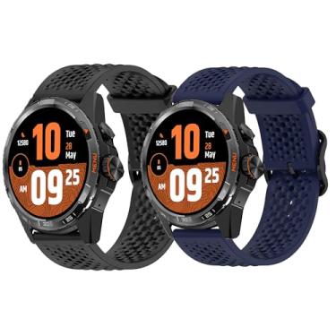 Imagem de Pulseira de silicone compatível com pulseira TicWatch Atlas de 20 mm, 22 mm e 24 mm com fivela de metal compatível com Ticwatch Atlas, Pro 5 Enduro, Pro 5, Pro 3 Ultra BT/LTE, Pro, Pro S, Pro 4G, E2,