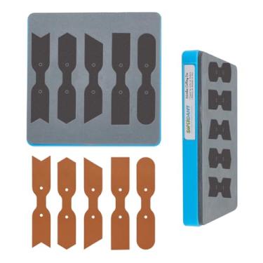 Imagem de SUPERDANT Chaveiro de couro, matrizes de corte, faça você mesmo, chaveiros de couro personalizados, 5 estilos, porta-chaves, organizador de porta-chaves, faça você mesmo, cortador de madeira, pingente