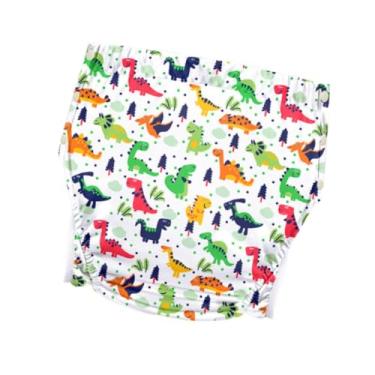 Imagem de harayaa Envoltório de fralda de pano reutilizável para adultos, fralda de bolso para incontinência com botões de pressão, capa de fralda lavável para idosos, Dinossauro Xxl