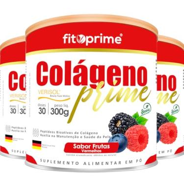 Imagem de KIT3 Colágeno Hidrolisado Verisol Prime Vitaminas e Minerais 300g Sabor Frutas Vermelhas