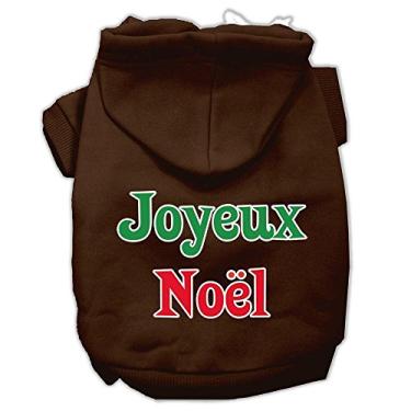 Imagem de Mirage Pet Products Moletom com capuz Joyeux Noel com estampa de tela, 3GG, marrom