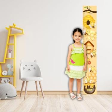 Imagem de Adesivo de Parede Abelha Regua de Crescimento Infantil Mel 150x25cm