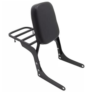 Imagem de waltyotur Encosto traseiro do passageiro preto Sissy Bar com suporte de bagagem de substituição para Honda CA250 CMX250 todos os anos