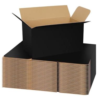 Imagem de OUGEBOX Pacote com 30 Caixas de Remessa Pretas 11X6X6, Médias, Caixas de Papelão para Embalagem de Pequenas Empresas, Caixas de Correio para Embalagem de Remessa