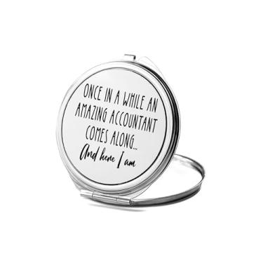 Imagem de SpreadPassion Incrível espelho compacto de contador, presente de contador, incrível espelho fotográfico de contador, espelho de maquiagem de viagem pequeno espelho portátil, espelho de bolso portátil,