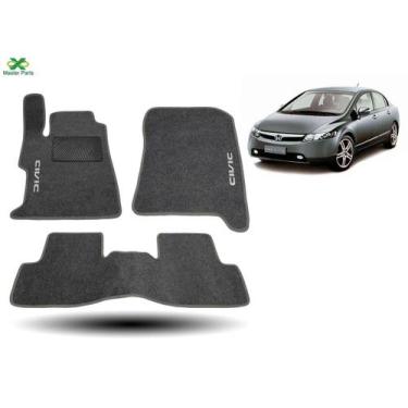 Imagem de Kit Tapete Carpete Honda Civic Modelos 2007 Até 2011 Cinza - Master Pa