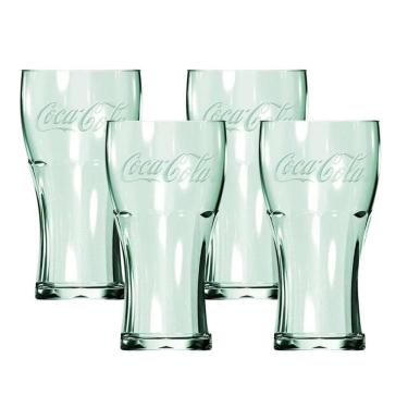 Imagem de Jogo 4 Copos Coca-Cola Contour Vidro Verde 470ml - Nadir