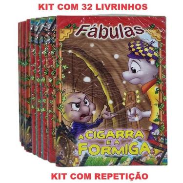 Imagem de 32 Livros Fábulas História  Atacado Lembrancinha De Aniversário C/ Rep