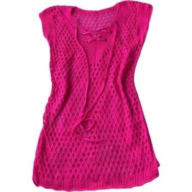 Imagem de Saida de Praia Vestido Tricot Plus Size 44 ao 50 - Modella, Pink, Unic