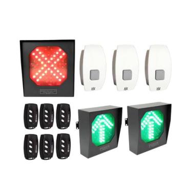 Imagem de 3 Semáforo Led Direcionável 152 Led Bivolt Botoeira Controle - IPEC