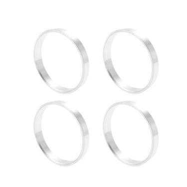 Imagem de INFINAUTO Anéis centralizados no cubo da roda do carro OD 68,1 mm para ID 64,1 mm eixo central de rodas amortecedores Hubrings liga de alumínio tom prata durável