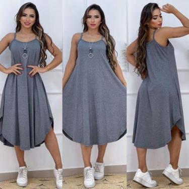 Imagem de Vestido Feminino Maxi Longo Alcinha De Malha Soltinho - C Moreira Moda