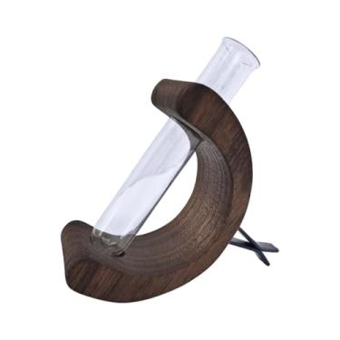 Imagem de Ｂｅｓｇａ CLIP de VASE de VASTE de VELA de CARRO CLIPE ORNAMENTO de AR ​​TRANSPARENTE AUTO de DECORAÇÃO INTERIOR DO INTERIOR STAND MINI VASE TERRARIUM, Marrom Escuro