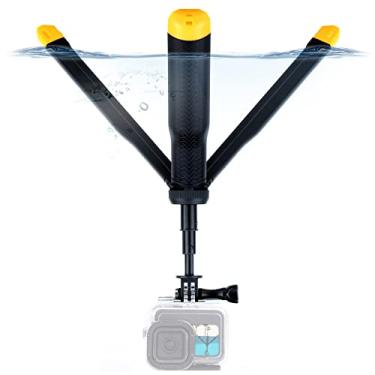 Imagem de YALLSAME Bastão de selfie flutuante 4 em 1 para GoPro Hero 13 12 11 10 9 8 7 6 5 4 3 Mini Max Fusion Session, SJCAM, câmera de ação AKASO, suporte de tripé extensível, suporte de mão de monopé à prova