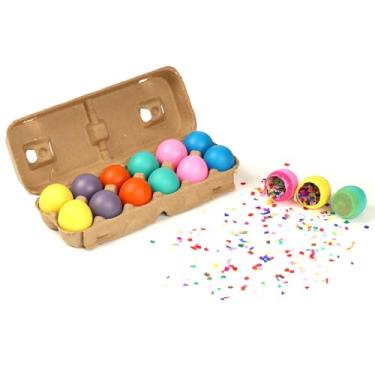 Imagem de eggs sound Ovos De Confete De Páscoa, Cascarones Coloridos Cheios De Confete (Pacote Com 3 - Total De 36 Ovos)