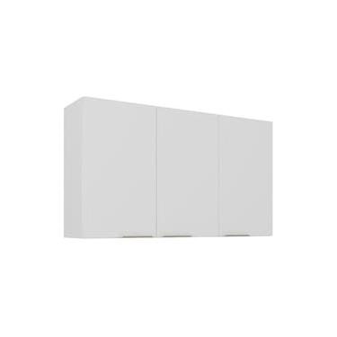 Imagem de Armário Aéreo Triplo Itatiaia Renova com 3 Portas, 2 Prateleiras e 120cm de largura – Branco Neve